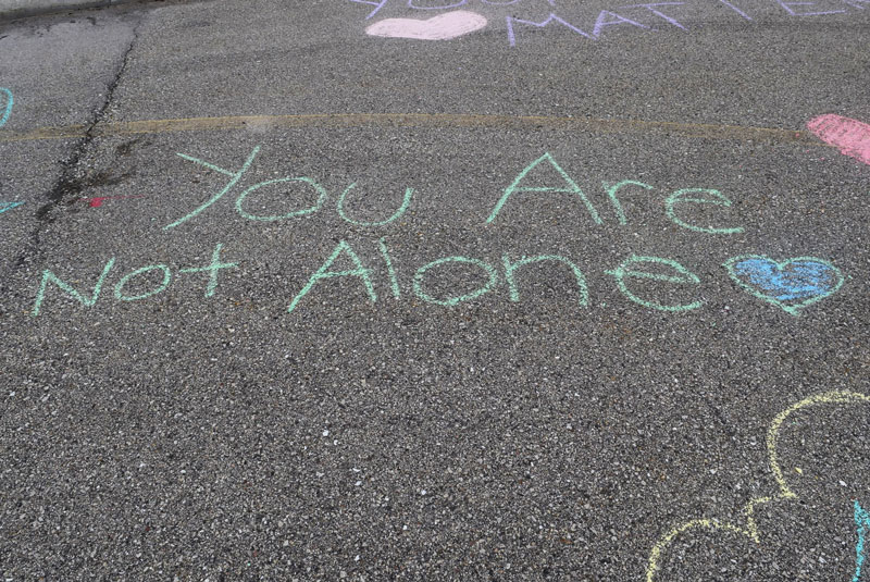 You Are Not Alone Chalk Drawing